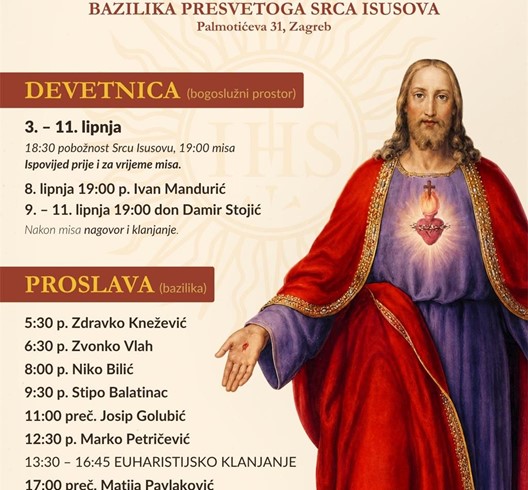 Početak devetnice Presvetom Srcu Isusovu u Palmotićevoj